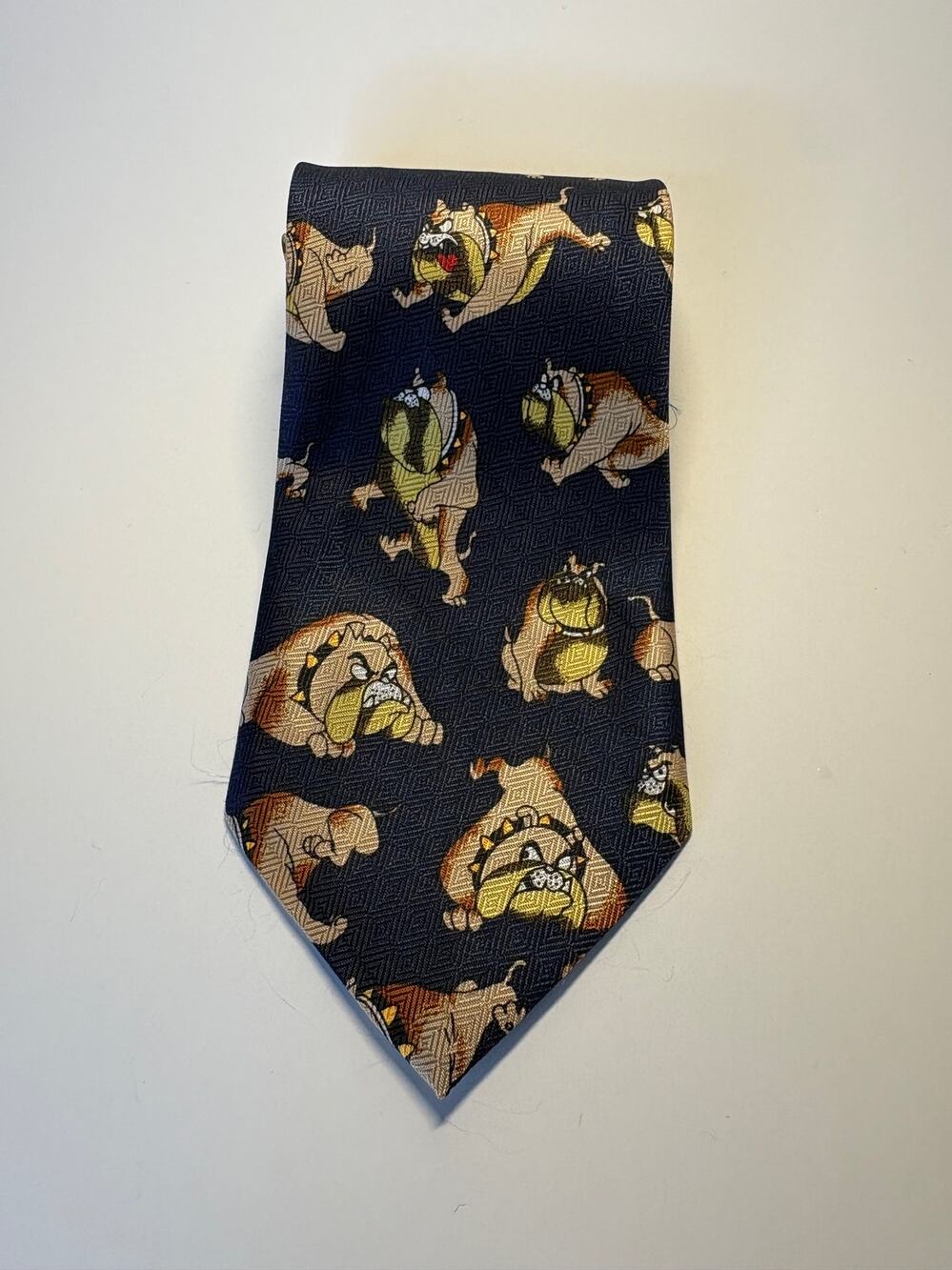 DINO RINALDO Bulldog Print Necktie - Men’s Formal Accessory